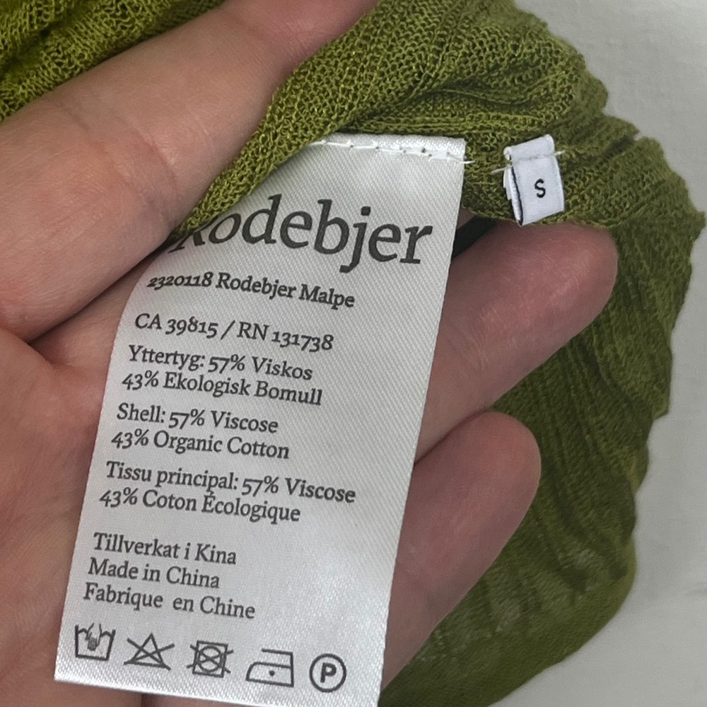 Rodebjer Malpe Sunny Lime Ribbed Knit Long Sleeve Top Green 2320118 Womens S - Picture 4 of 10
